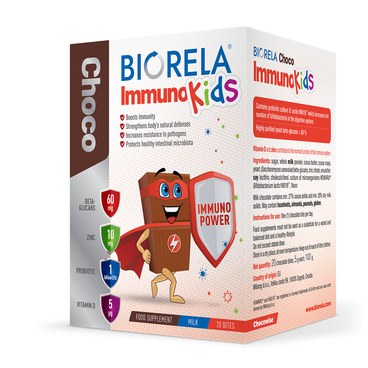 BIORELA CHOCO IMMUNO KIDS A 20