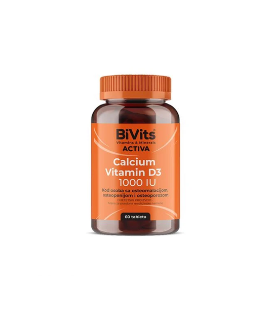 BIVITS ACTIVA KALCIJUM VIT. D 1000 IU TBL A 60