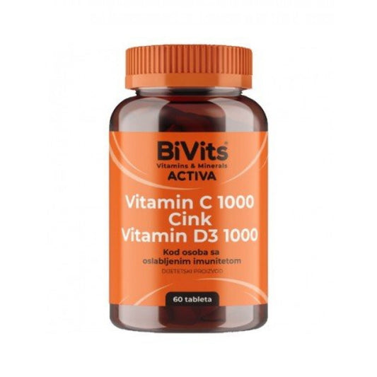 BIVITS VITAMIN C + CINK + VITAMIN D3 TBL A 60